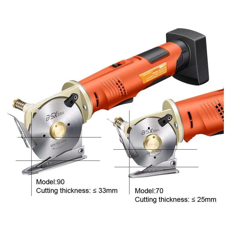 70mm/90mm Electric Scissors for Fabric Cutting Electric Round Scissors Cutter Cloth Cutter Fabric Machine Cordless Scissors 12V