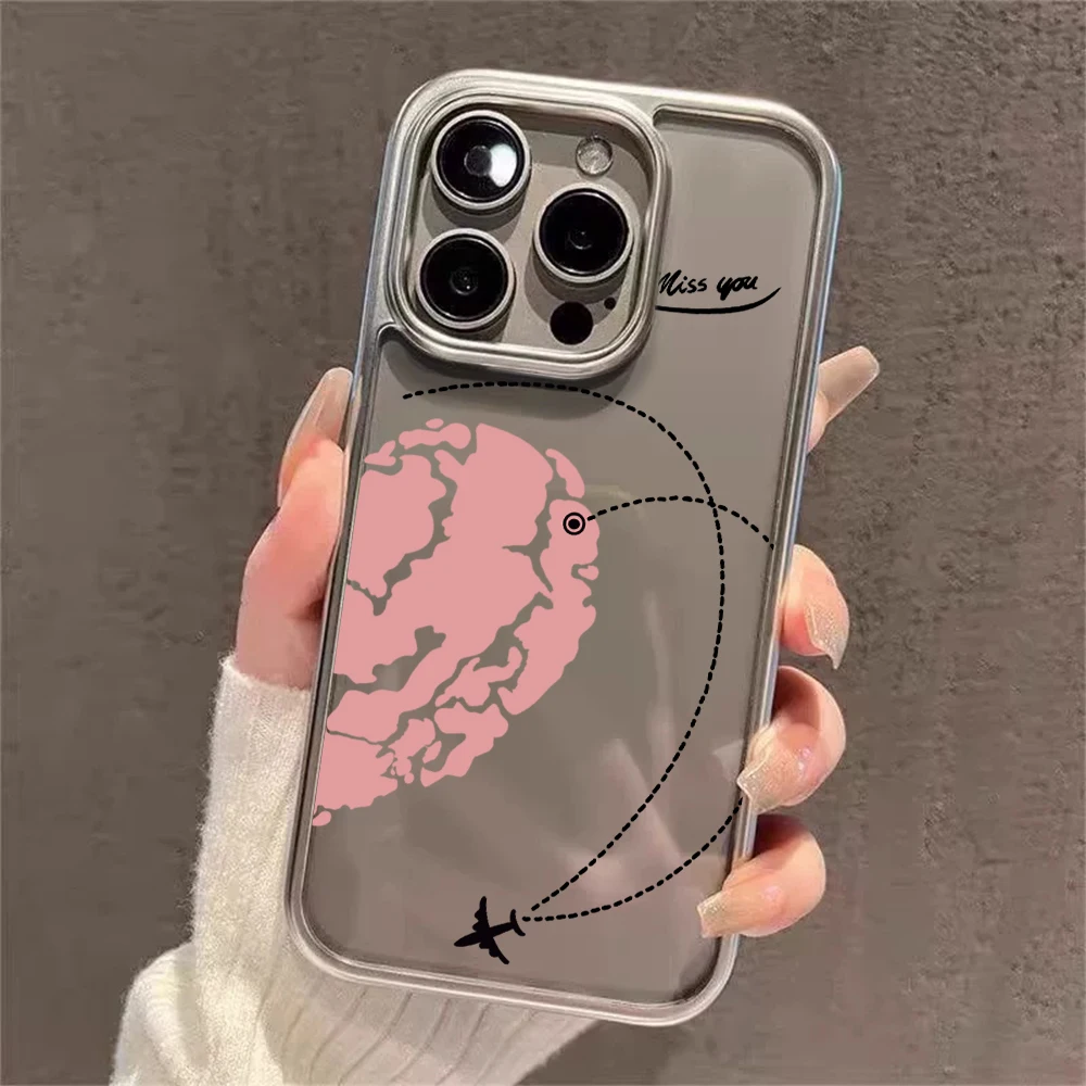 Segelndes Liebespaar Muster Transparente Hülle für iPhone 14 15 Pro Max Hüllen iPhone 12 11 13 16 17 Pro Max Plus Beschichtete Sturzsichere Hülle – Detail 6