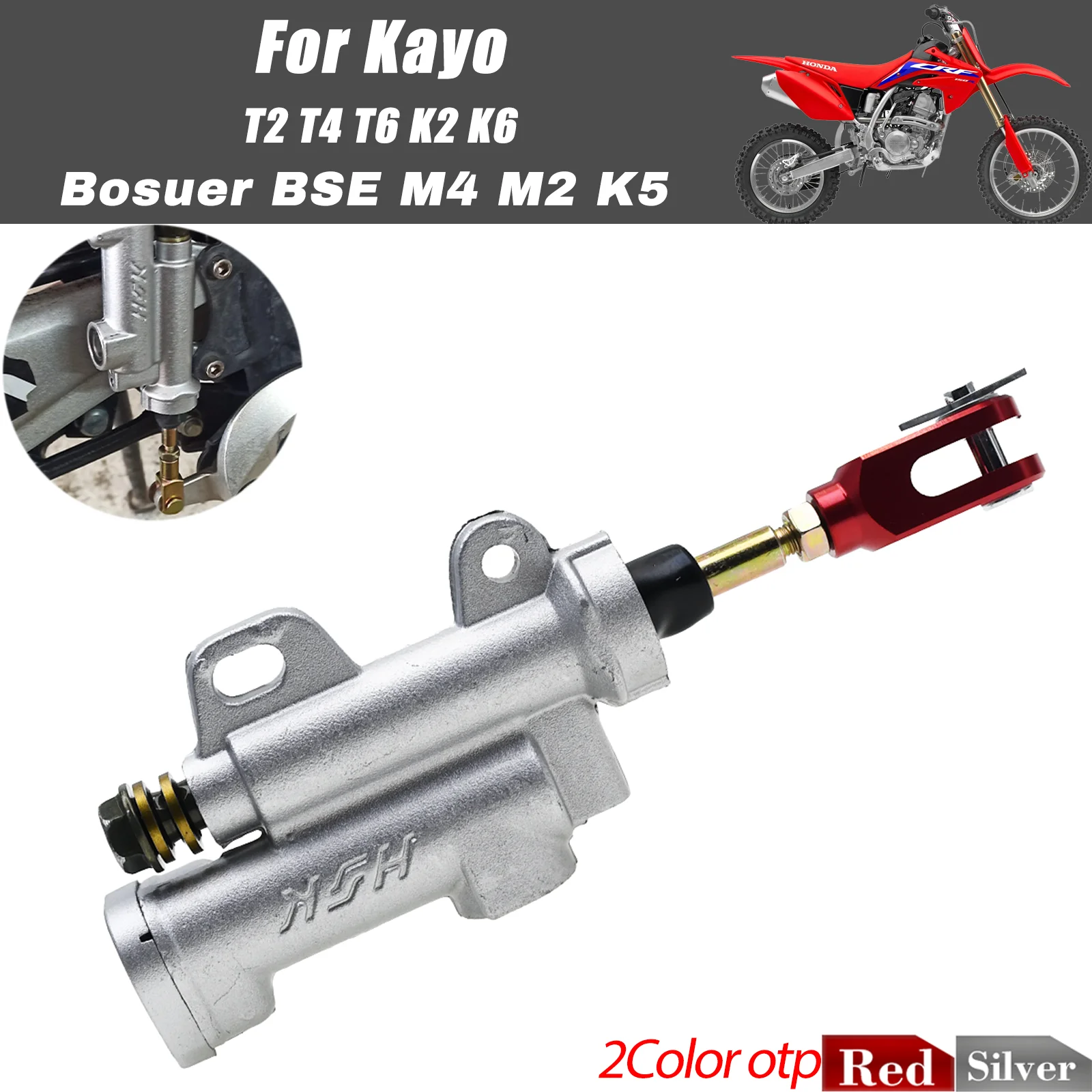 Durable Rear Foot Brake Master Pump Fit Kayo T2 T4 T6 K2 K6 & Bosuer BSE NC250 250cc Off Road Motorcycle Replacement Parts ﻿