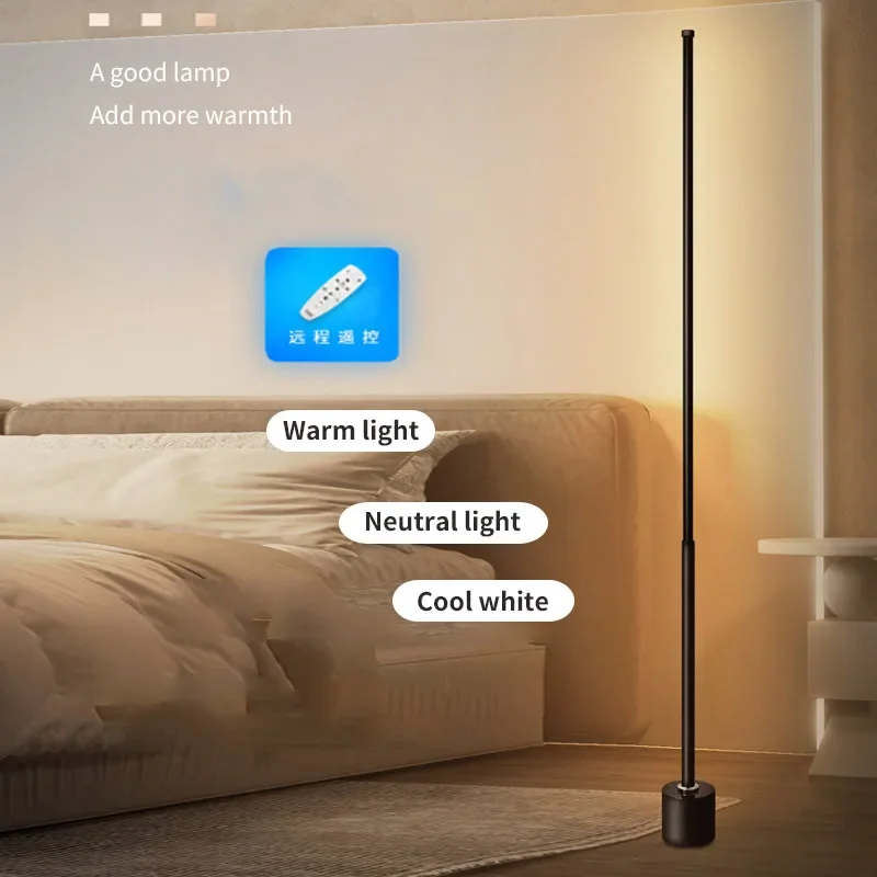 Floor Lamp RGB Nordic Bedroom, Living Room, Study, Vertical Bedside Lamp, Wall Mounted Desk Lamp, Remote Control Ambient Light