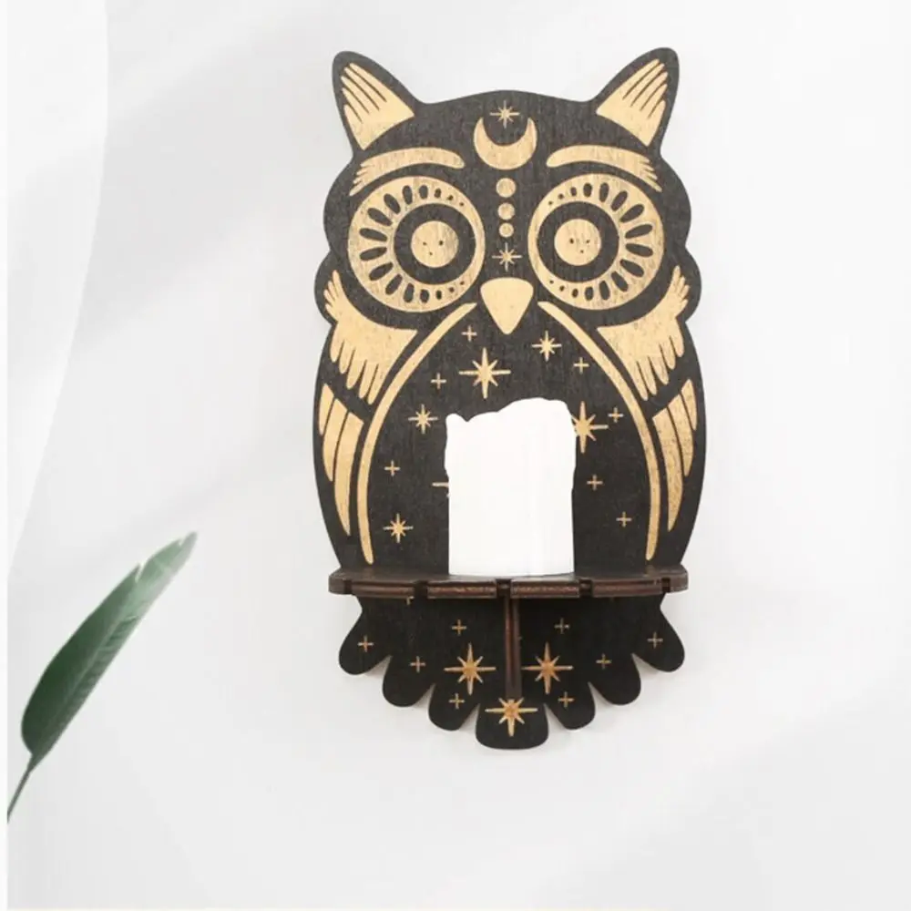 Handicraft Wooden Carving Candle Holder Smooth Strong Crystal Display Stand Wear-resistant Animal Crystal Decorative Shelf