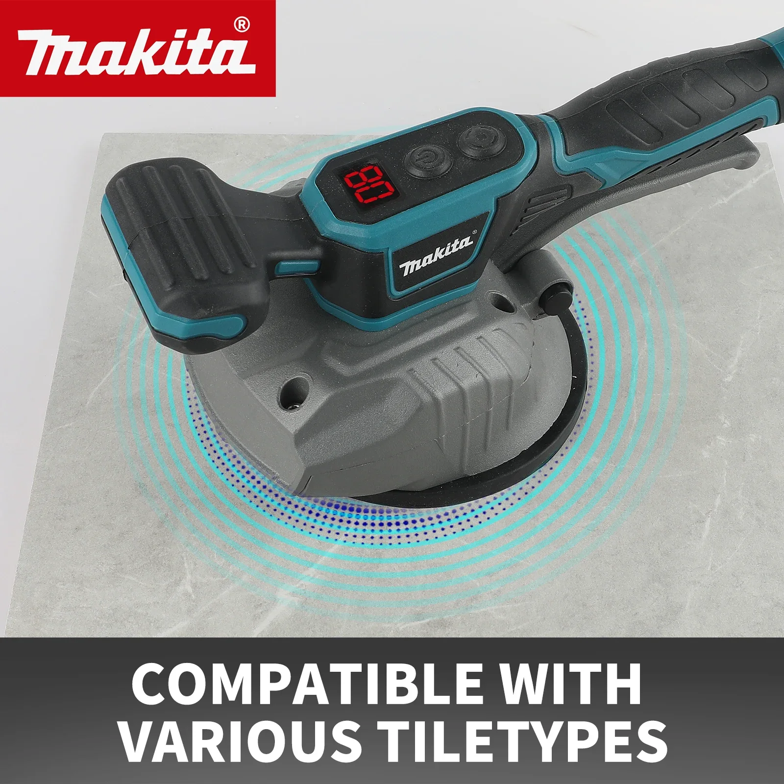 Makita Niveleur de carrelage : 8 vitesses, fréquence de vibration de 100 000 tr/min, 7500 mAh, adapté à divers matériaux, avec affichage numérique et facile à utiliser