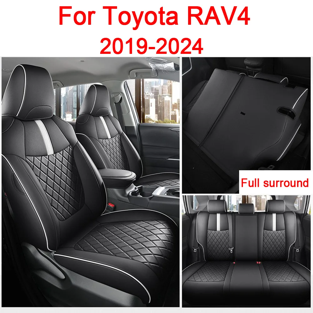 Car Special Seat Covers For Toyota RAV4 2019 2020 2021 2022 2023 2024 Full surround leather Cushion Car Seat Cover Accessories