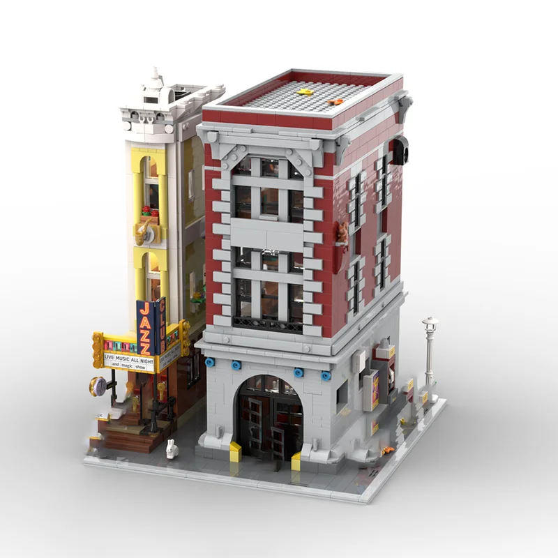Street View Moc Building Block Workshop and Jazz Club Model Technology Brick DIY Assembly Modular Construction Toy Holiday Gifts