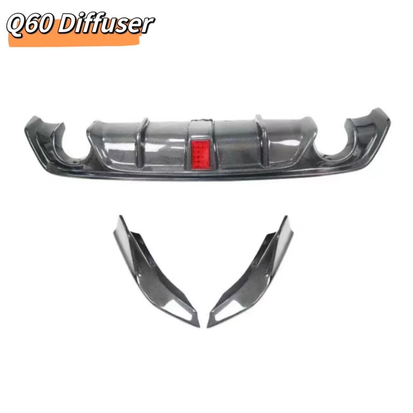 

Diffuser And Splitters For Infiniti Q60 2016-2021 Refit Carbon Fiber Rear Bumper Lip Diffuser And Splitters