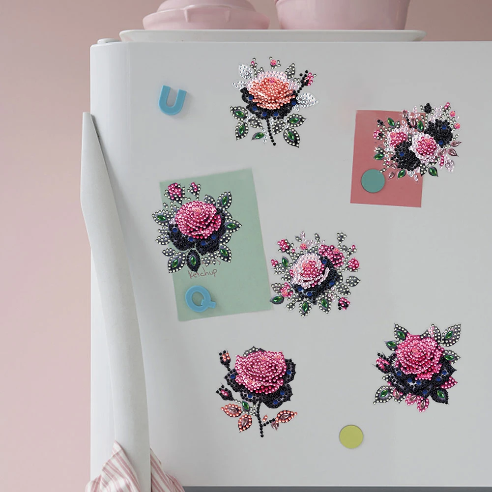 

Flower Special Shape Diamond Painting Fridge Magnet Fridge Stickers Diamond Art Magnets Decals for Adults Beginners