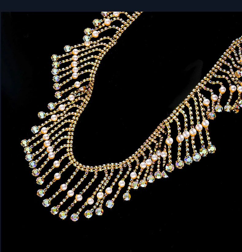 5 Meter Strass-Kette Kristall-Diamant-Perlen Zubehör DIY Handwerk Geschenkdekoration Quasten-Strassband Nähzubehör – Detail 7