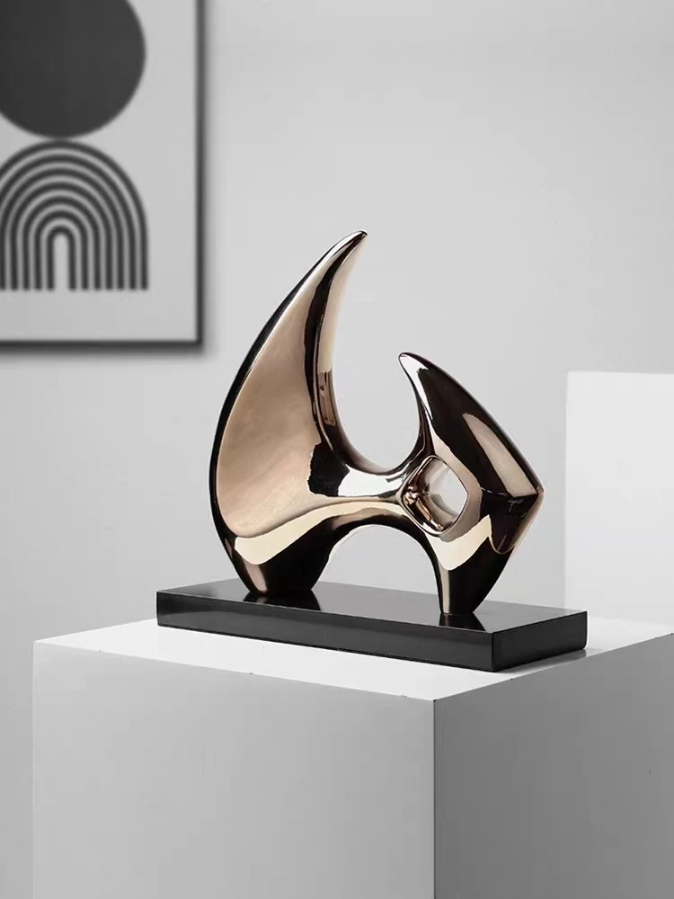 Abstract Geometric Sculpture Home Decoration Modern Electroplating Handicraft Decorations Luxury Home Decor Accessories Gifts