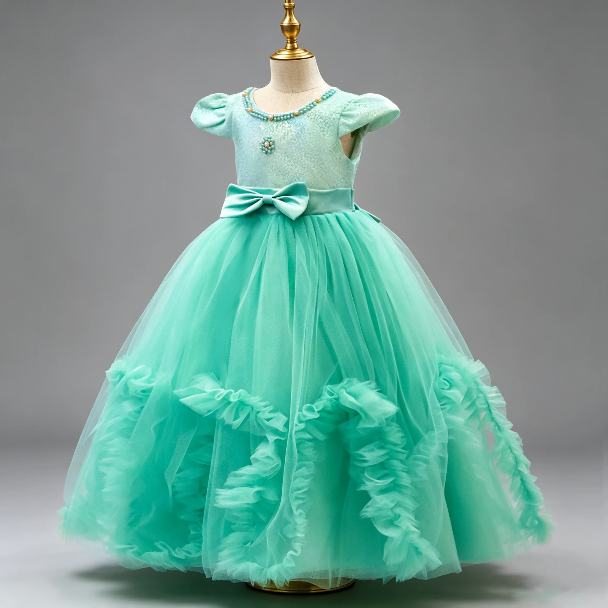 New Flower Girl Dresses For Weddings Fashion Lace Sequin Princess Birthday Party Dress Elegant First Communion For kid 4-14Years view 4
