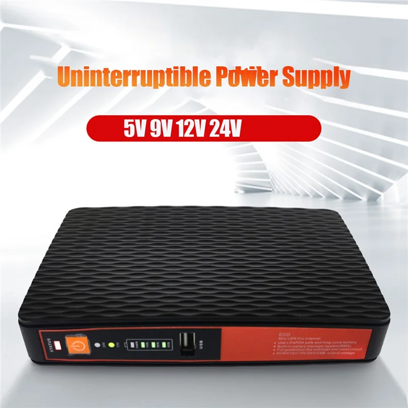 5V 9V 12V 24V Uninterruptible Power Supply Mini UPS LAN POE 8800MAh Battery Backup for WiFi Router CCTV(EU Plug)