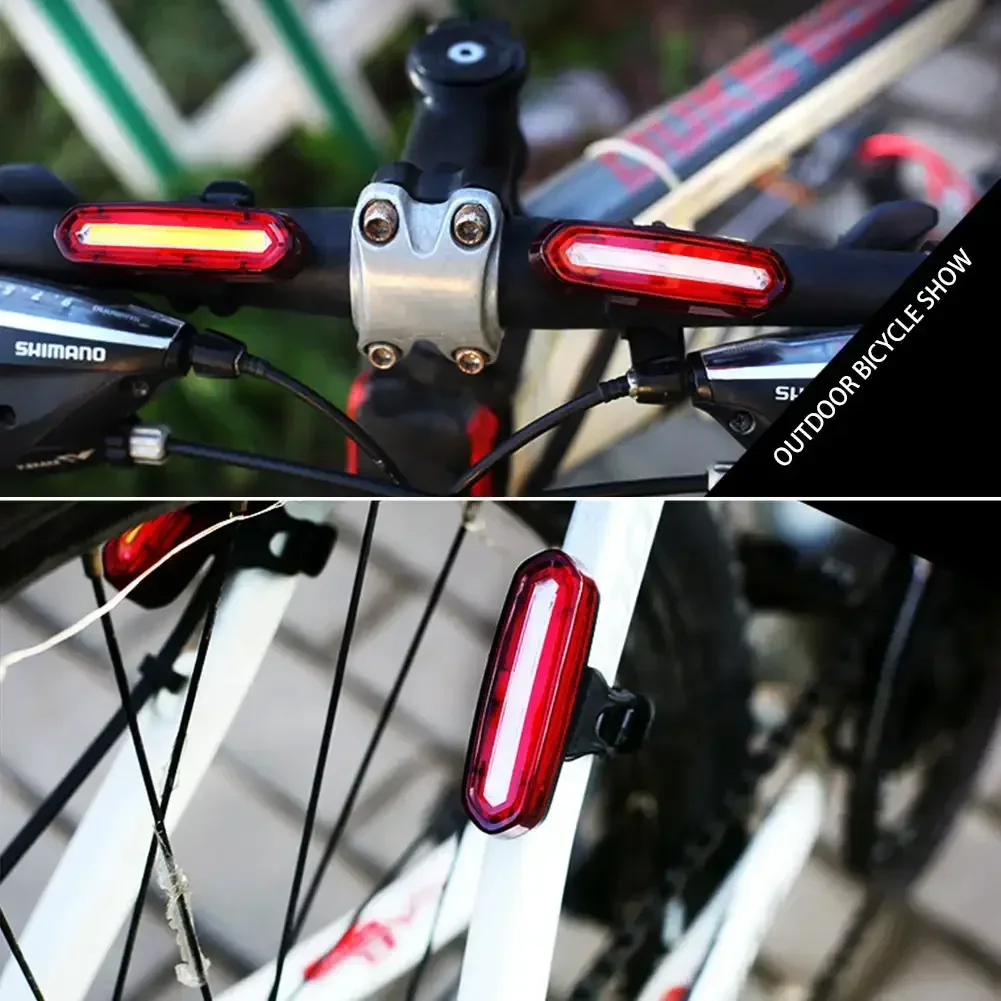 Bike Tail Light LED Bike Front Rear Light Bicycle Waterproof USB Rechargeable Mountain Riding Cycling Tail Lamp Bicycle Light