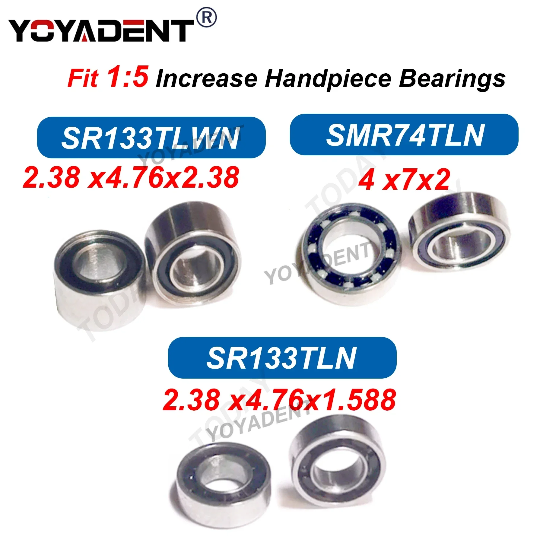 5Pcs Dental Bearings 1:5 Increase Handpiece Ceramic Bearings Handpiece Rotor Dental Accessories