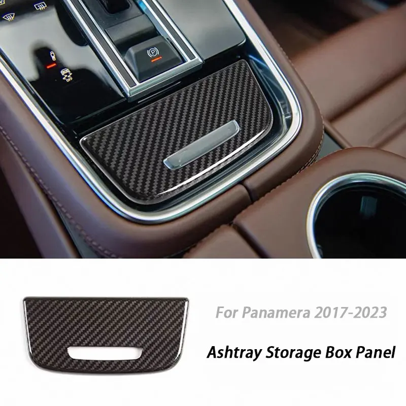 

Настоящее углеродное волокно, автомобильная пепельница с центральным управлением, коробка для хранения, крышка панели, внутренние аксессуары для Porsche Panamera 971 2017-2023