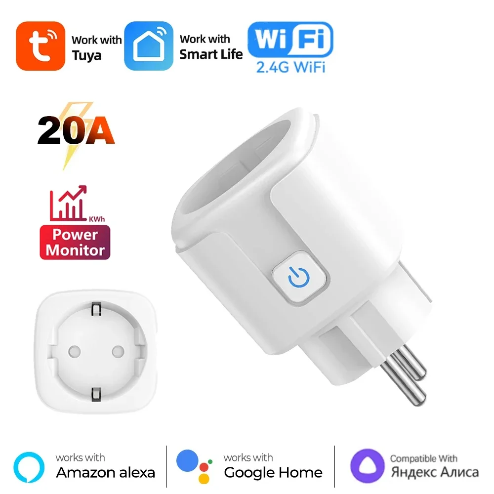 20A 16A الاتحاد الأوروبي الذكية واي فاي التوصيل المقبس تويا الحياة الذكية APP التحكم مراقبة الطاقة عن بعد الموقت التحكم الصوتي أليكسا جوجل مساعد