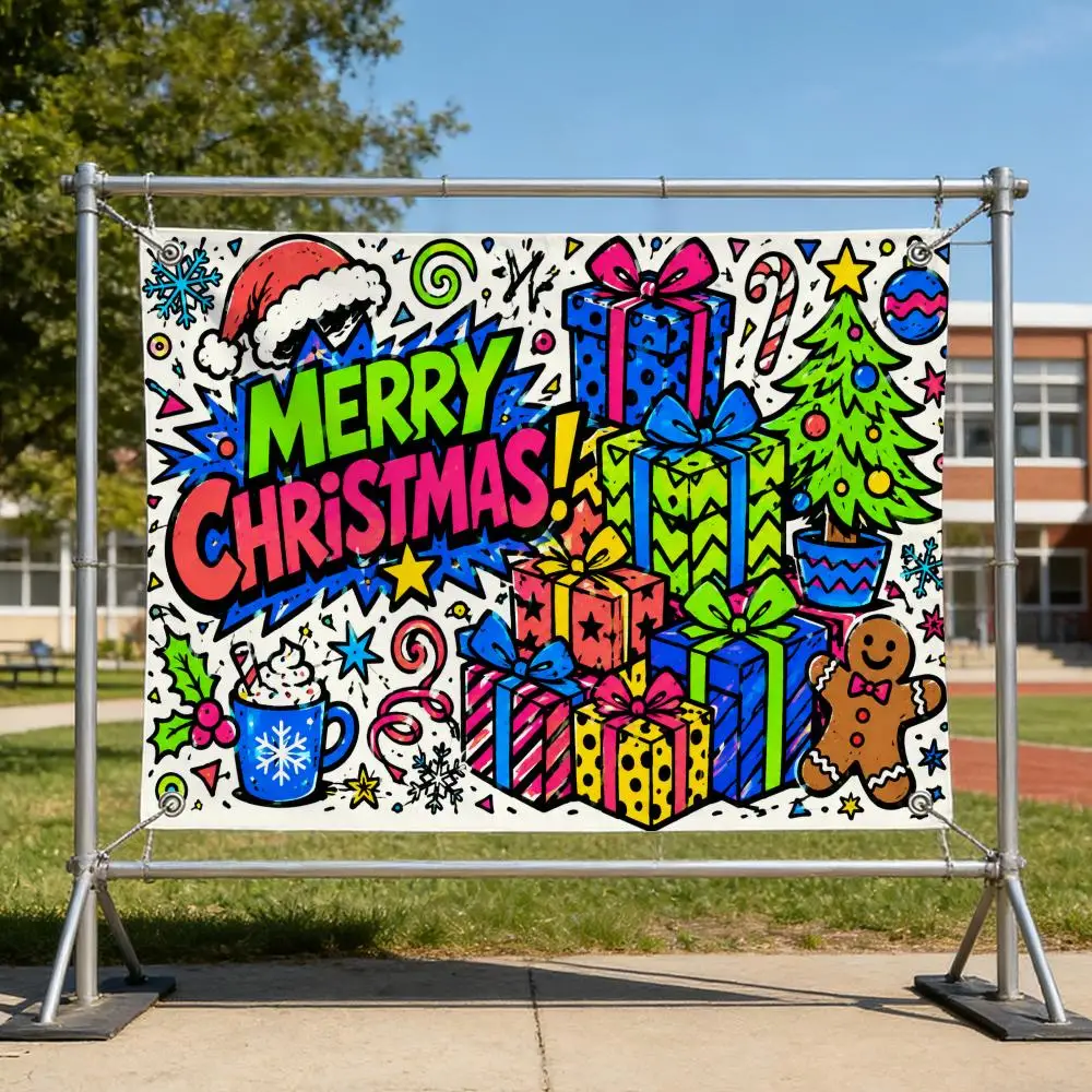 Neon Pop Christmas Carnival Series Flags Specialized for indoor and outdoor home decorations, outdoor camping, and bar parties