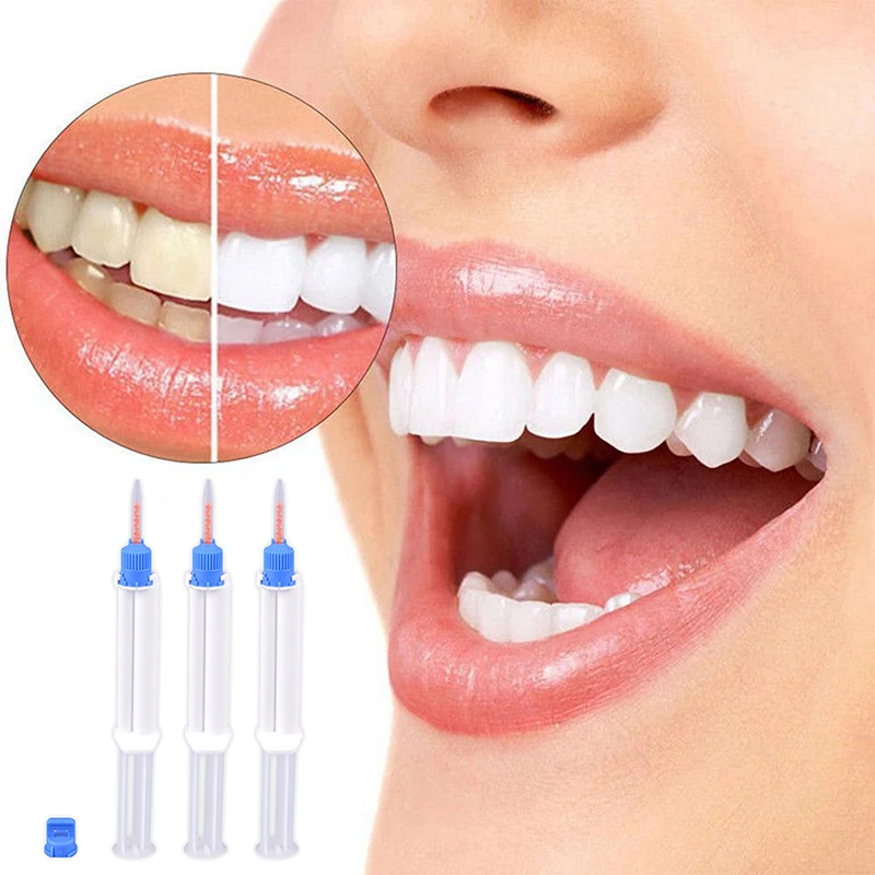 Jeringa de doble barrera para clínica Dental, Gel blanqueador de dientes, 35 peróxido de hidrógeno, 2,5 ML/5ML