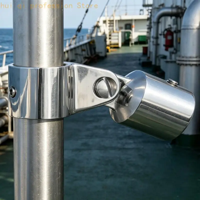 Marine-Schienenbeschlag aus Edelstahl 316, offene Klemmbeschläge für Bootshandläufe und Rundrohrmontageaufgaben H8WE – Detail 3