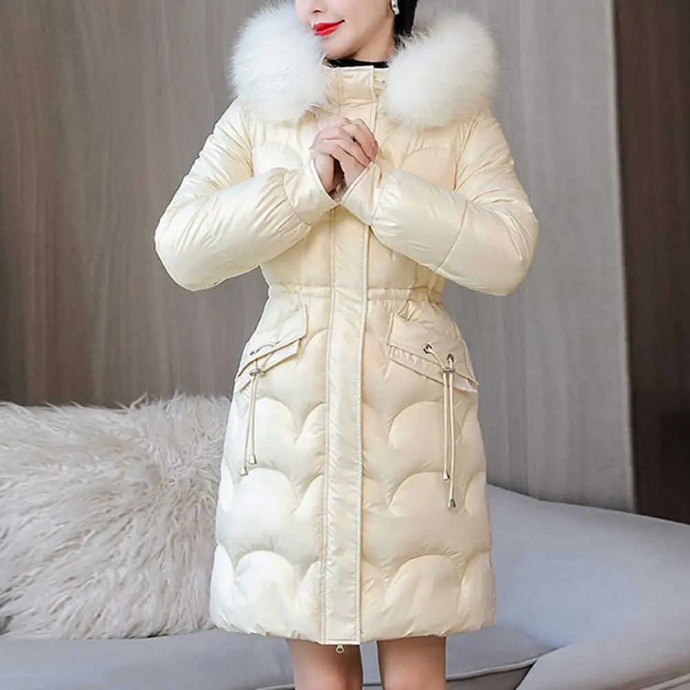 Winter Women Puffer Jacket 2024 Thickened Slim Cotton-padded Jacket Warm Collar Hooded Long Sleeve Coat Outerwear