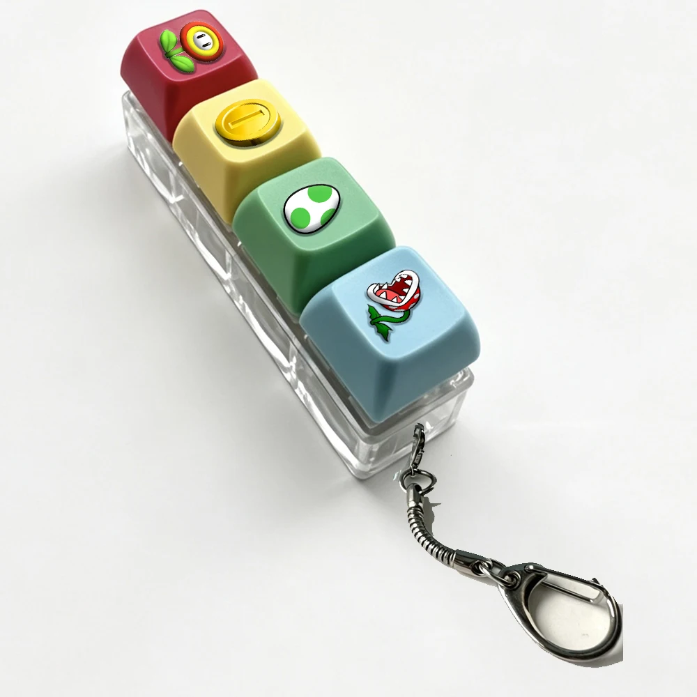 GAME Jumpman The Bros Mechanical Keyboard Key Cap Shaft Tester Keychain Key Ring Fingertip Press Dlow Pressure Toy Novelty Toy