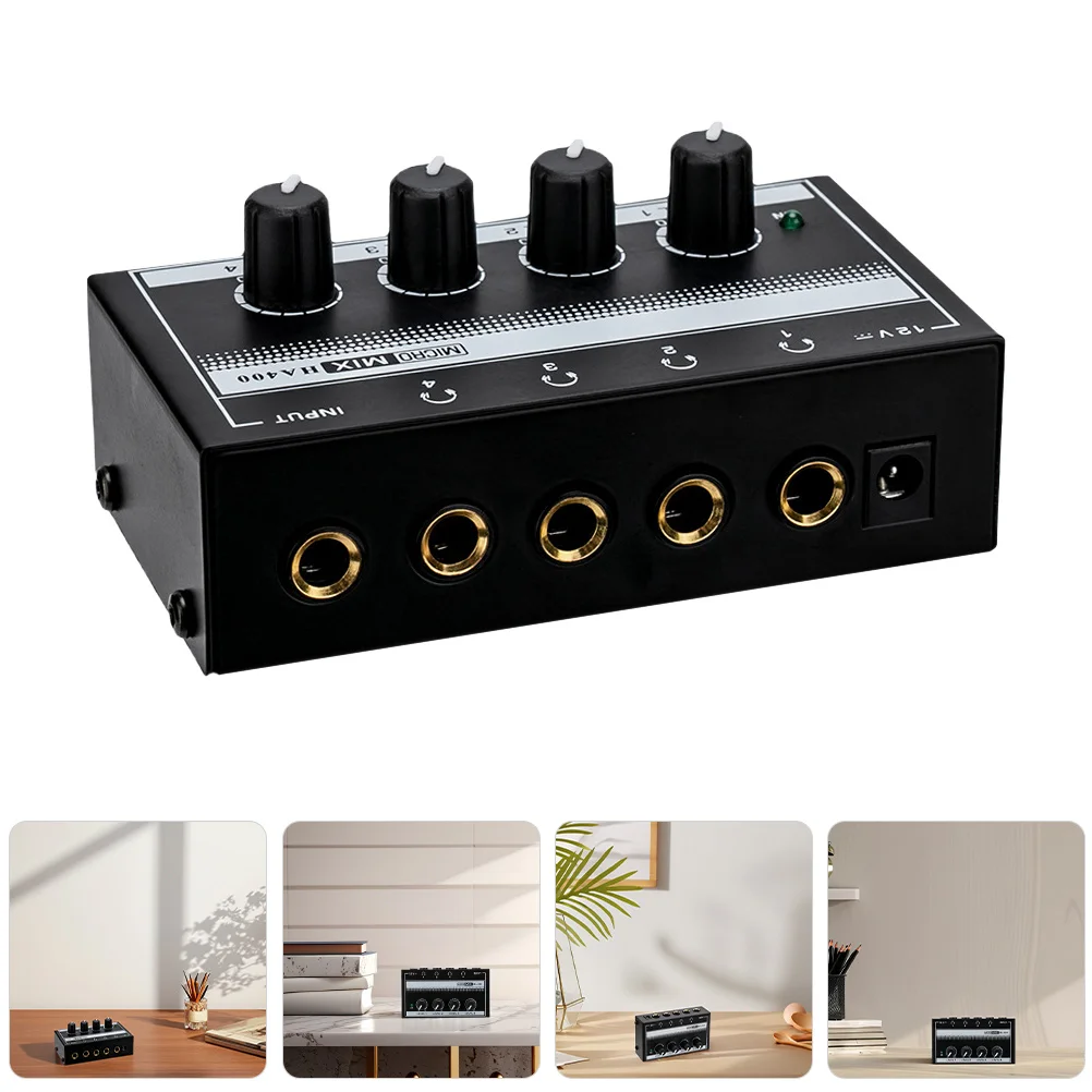 

Recording Studio Equipment 4-Channel Headphone Amplifier Metal Audio Distribution Portable Sound Amplifier For Broadcasting Mini