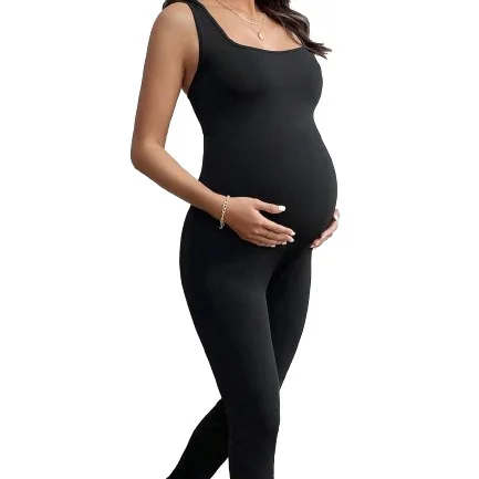 2025-tuta-da-donna-incinta-attillata-senza-maniche-primaverile-che-modella-il-corpo-scolpisce-semplice-e-confortevole-tinta-unita-casual