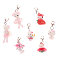 Cartoon KT Cat Kitten Keychain Cute Mini Hello Kitty Keyring Lovely Bag Pendant Earphone Case Charm Key Holder For Friend Gift