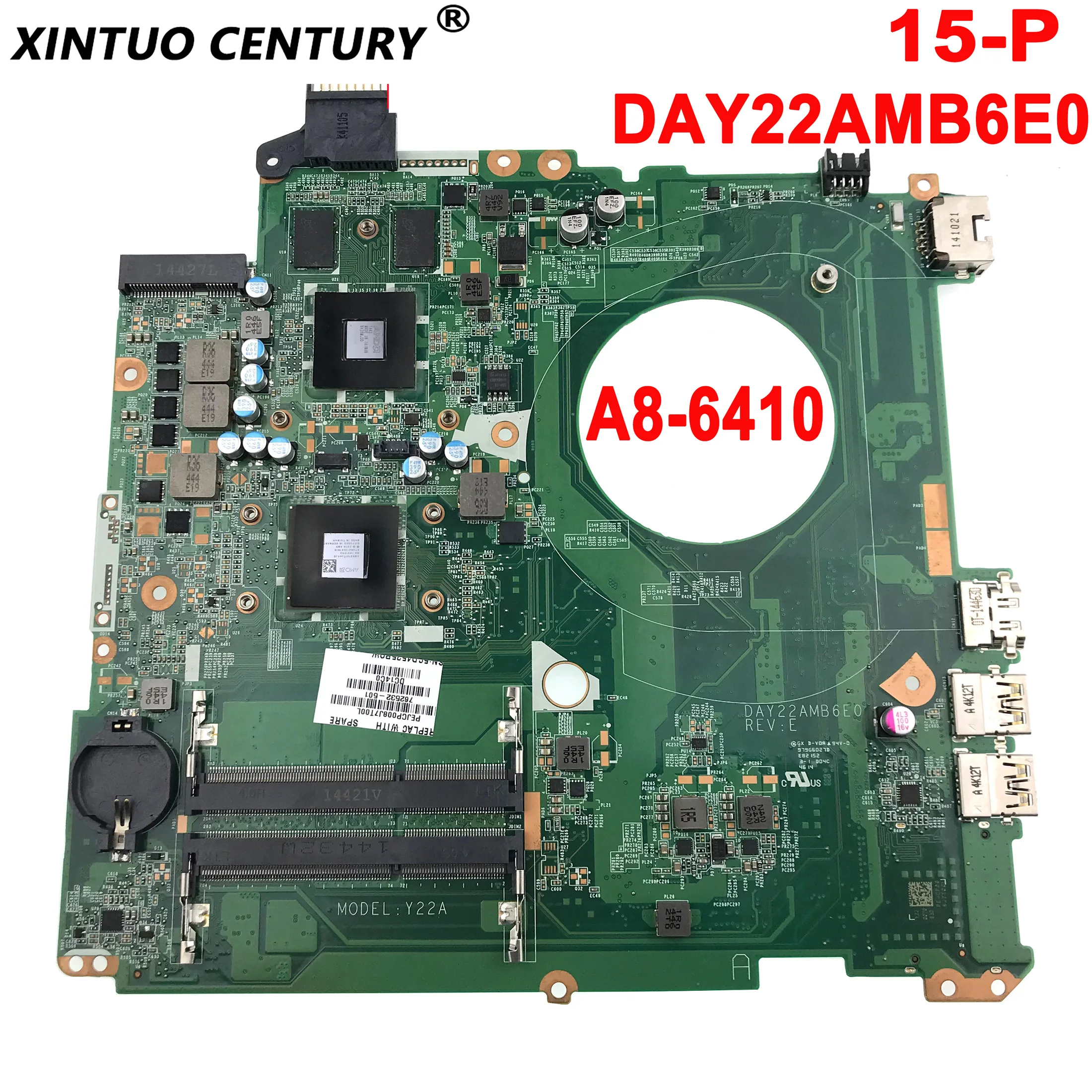 

DAY22AMB6E0 motherboard for HP Pavilion 15-P laptop motherboard with A8-6410 CPU 2GB GPU DDR3 REV:E 100% test work