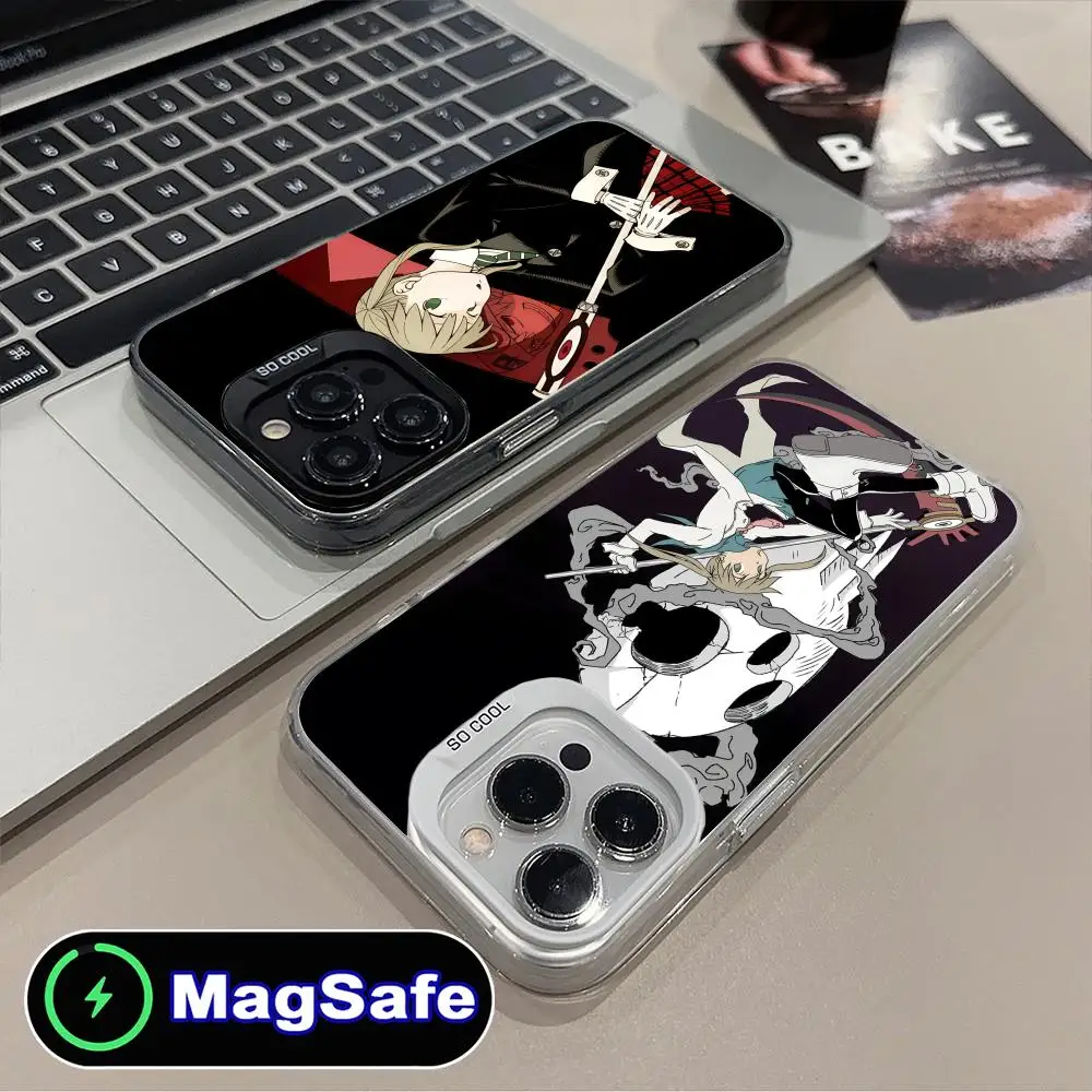 

Soul Maka Albarn Phone Case for iPhone 16 15 14 13 12 11 Pro Max Plus MagSafe Translucent Colour Printing Pretty Smartphone