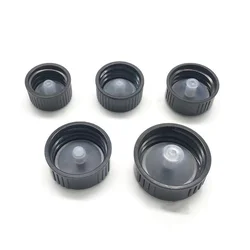 100pcs 18mm 24mm 28400 Essential Oil Bottle Lid Screw Bakelite Cover Phenolic Resin Cap Transparent Inner Plug Black Plastic Top