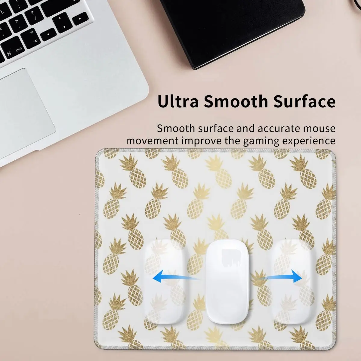 Alfombrilla de ratón con diseño de piña dorada, alfombrilla para teclado de ordenador, alfombrilla para ratón, alfombrilla para escritorio de PC para juegos, alfombrillas para mesa de oficina