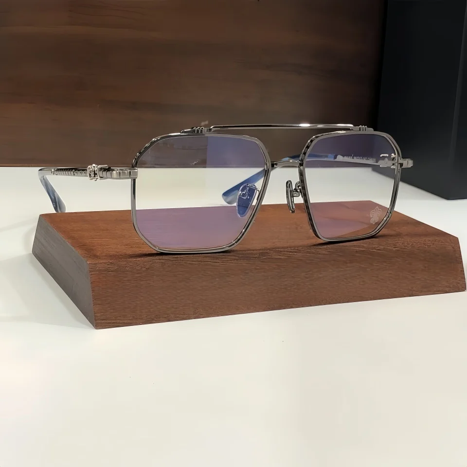 

Men's Polygonal Lightweight Pilot Eyeglasses Frame Vacation Leisure Fashion Women Prescription Optical Computer Reading Glasses