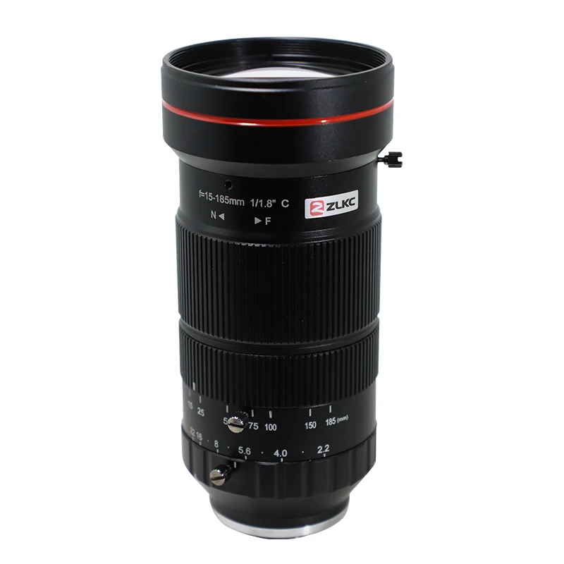 ZLKC 15-185mm zoom lens CCTV camera 1/1.8 inch sensor F2.2 C-mount