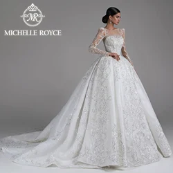 Michelle Royce Ball Gown Wedding Dresses For Woman 2024 Luxury Shining Sequined Sparkling Tulle Wedding Gown Vestidos De Novia