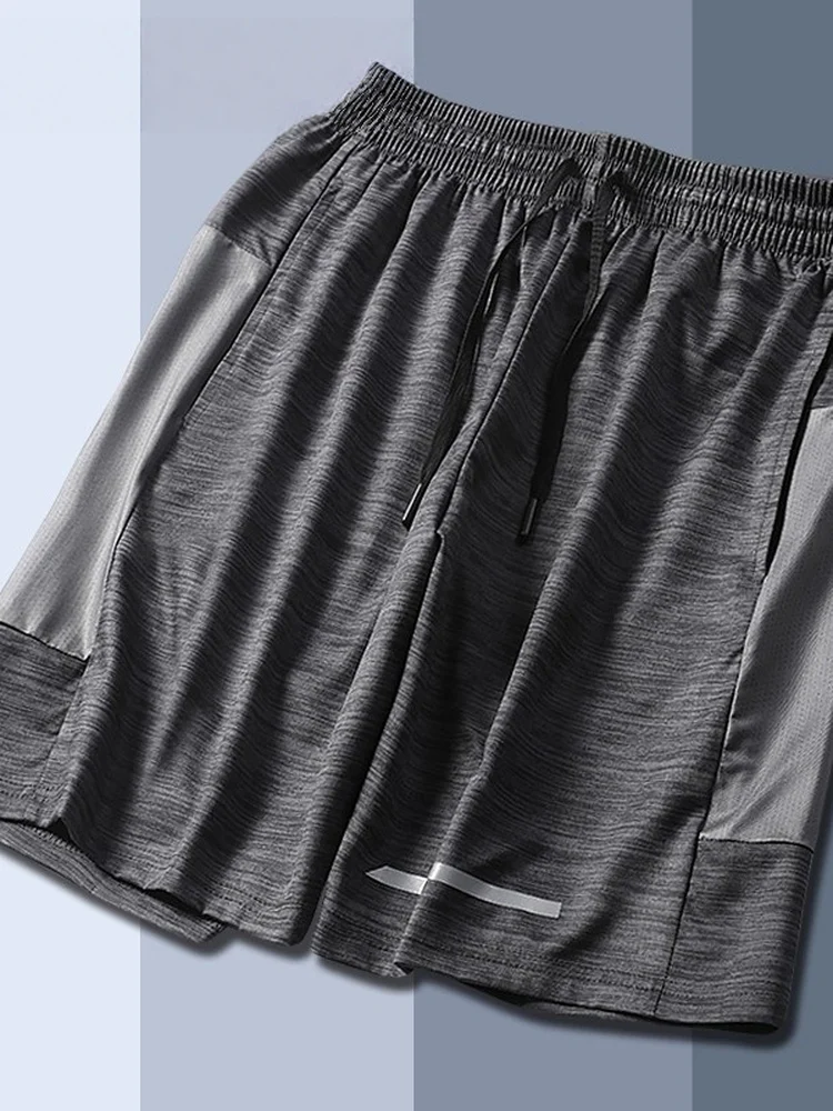 

Мужские шорты MK Ice Silk: Новые летние эластичные дышащие брюки для бега и фитнеса, модные повседневные штаны длиной до колена