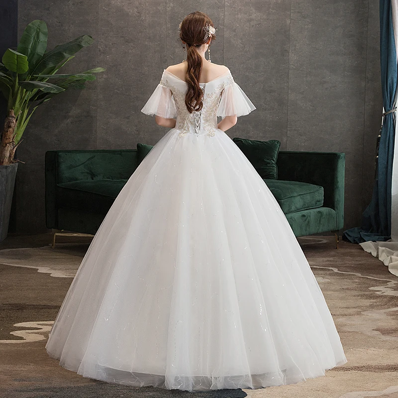 Vestido De Noiva Para Noiva, Vestidos De Princesa, Lace Up, Bordado, Plus Size, Vestidos De Casamento