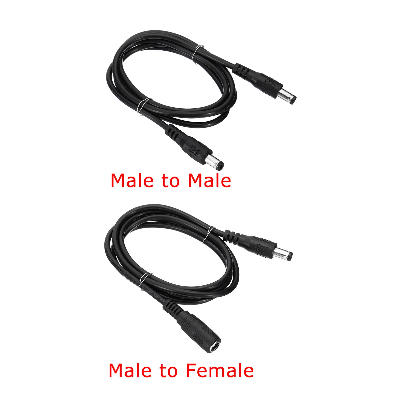 

4/6Pcs 1m Male to Male/Female 5.5x2.1mm/5.5x2.5mm/3.5x1.35mm DC Power Extension Cable 24AWG Wire Adapter Connector Charging Cord