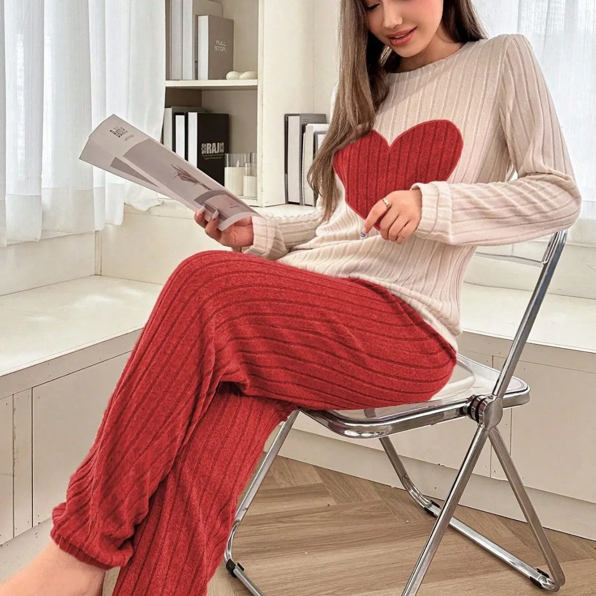 

Женские пижамы, домашняя одежда, утолщенная цветная ночная рубашка, весна-осень-зима, домашняя одежда из кораллового флиса для девочек, комплект из двух предметов