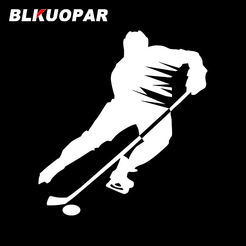 BLKUOPAR A Gliding Hockey Player Funny Car Stickers Cute Personality Decal Occlusion Scratch Laptop Bumper Graphics Car Goods