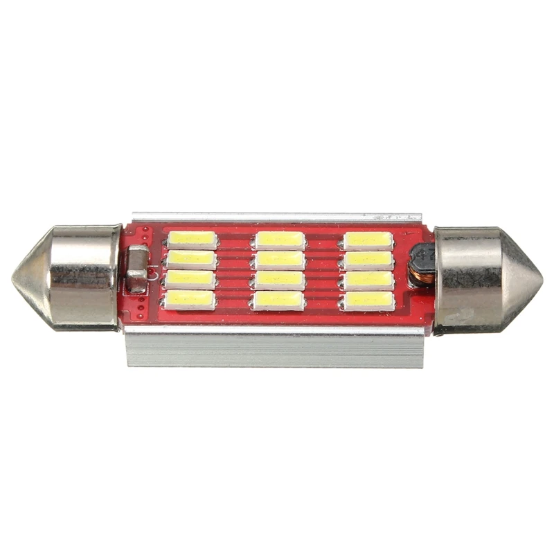 36 มม.39 มม.42 มม.หลอดไฟ LED C10W CANbus 12 SMD 4014 LED ภายในโดมไฟ LED อ่านหลอดไฟหลอดไฟสีขาว DC12V