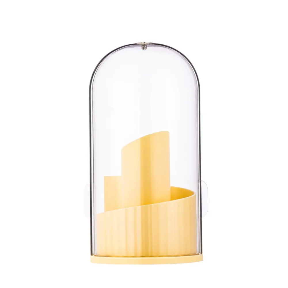 

360° Rotating Makeup Brush Holder Large Capacity with Lid Lipstick Eye Shadow Storage Box Clear Dustproof