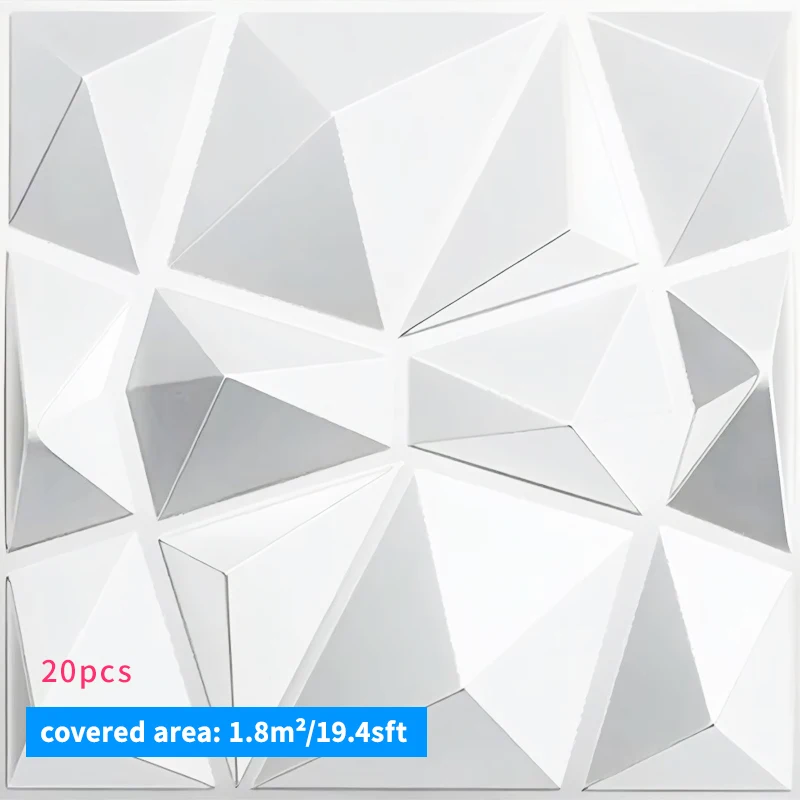 20 STKS 3D Wandpanelen 30x30 cm Indoor Wanddecoratie voor Woonkamer Slaapkamer Hotel Kantoor Muurschildering Tegel-paneel-Schimmel 3D Muursticker