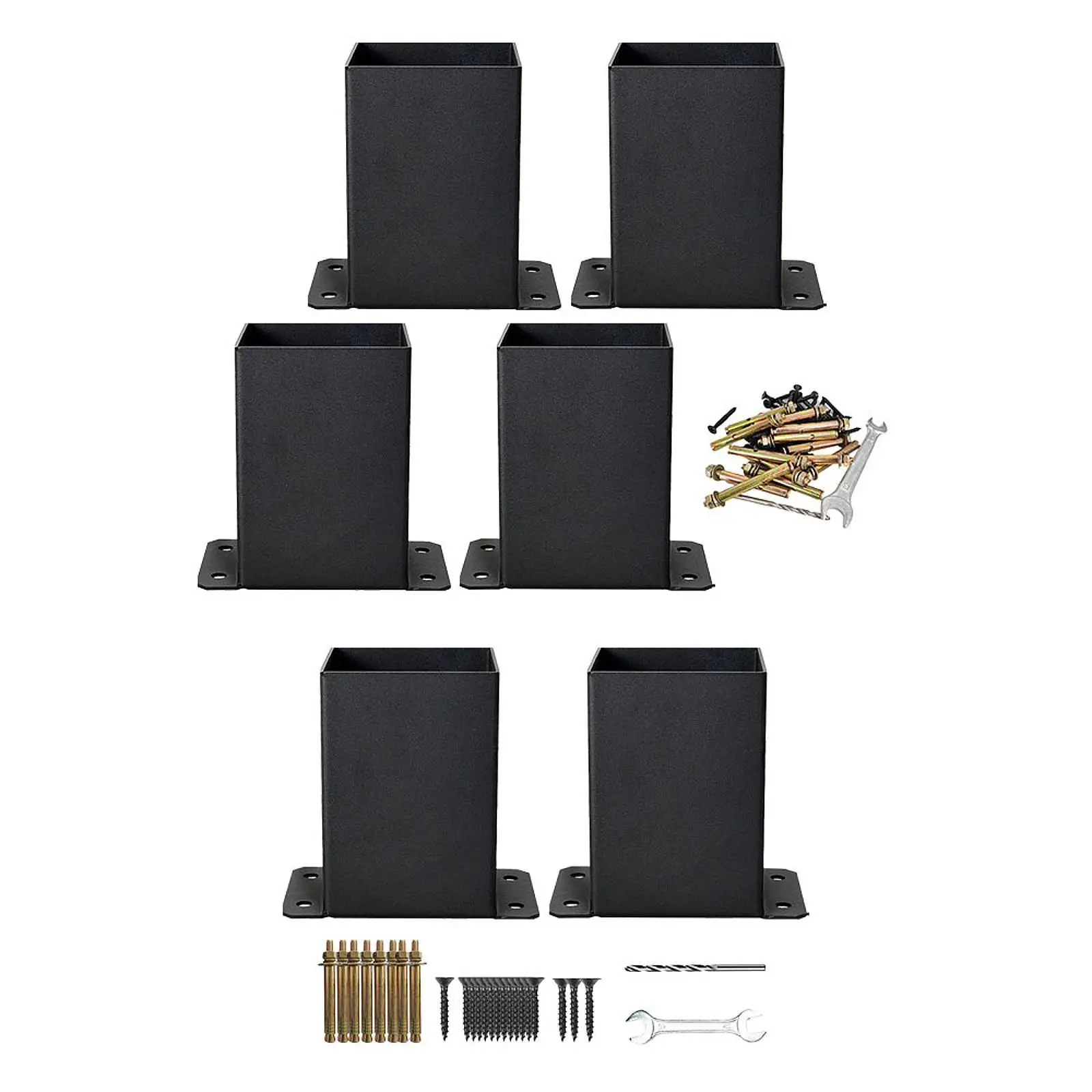 Kit de suporte de poste de base de poste Suporte de metal acessório resistente com hardware para poste