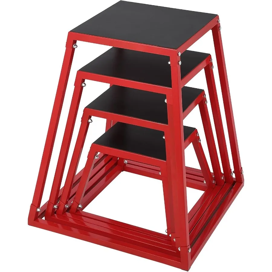 Conjunto de caixa de salto fotométrica, caixa de exercício de aço resistente com almofada de borracha, treinadores de salto com tamanhos de 12 ''18'' 24'' ideal