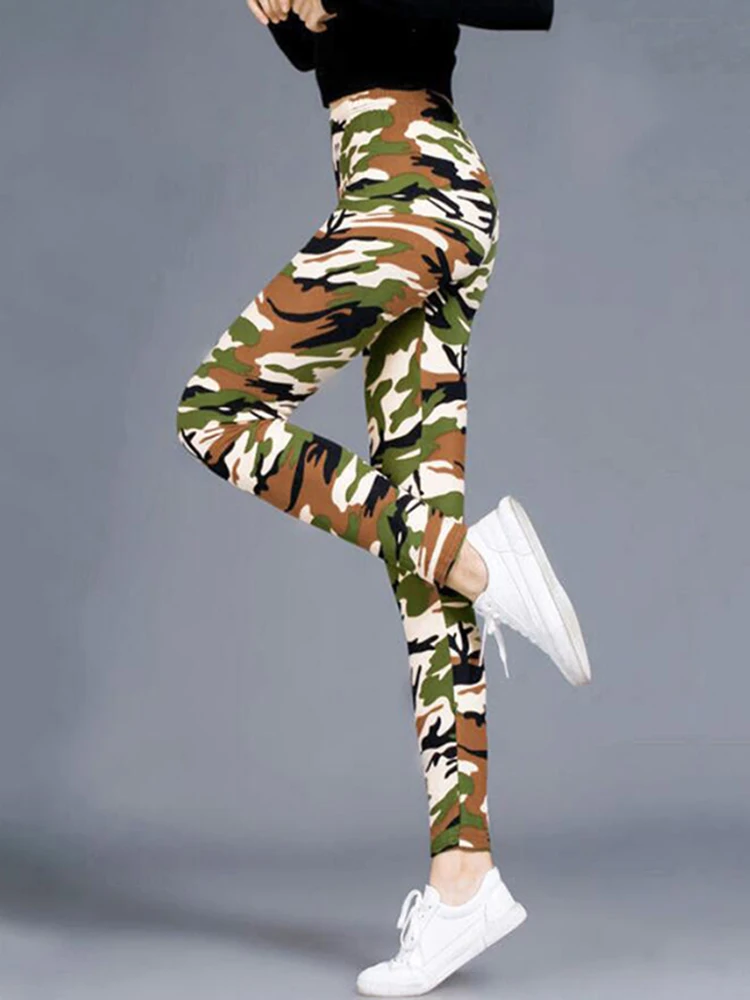 Leggings de camuflaje a la moda para mujer, pantalones de realce con estampado Sexy para mujer, mallas deportivas informales de talla grande