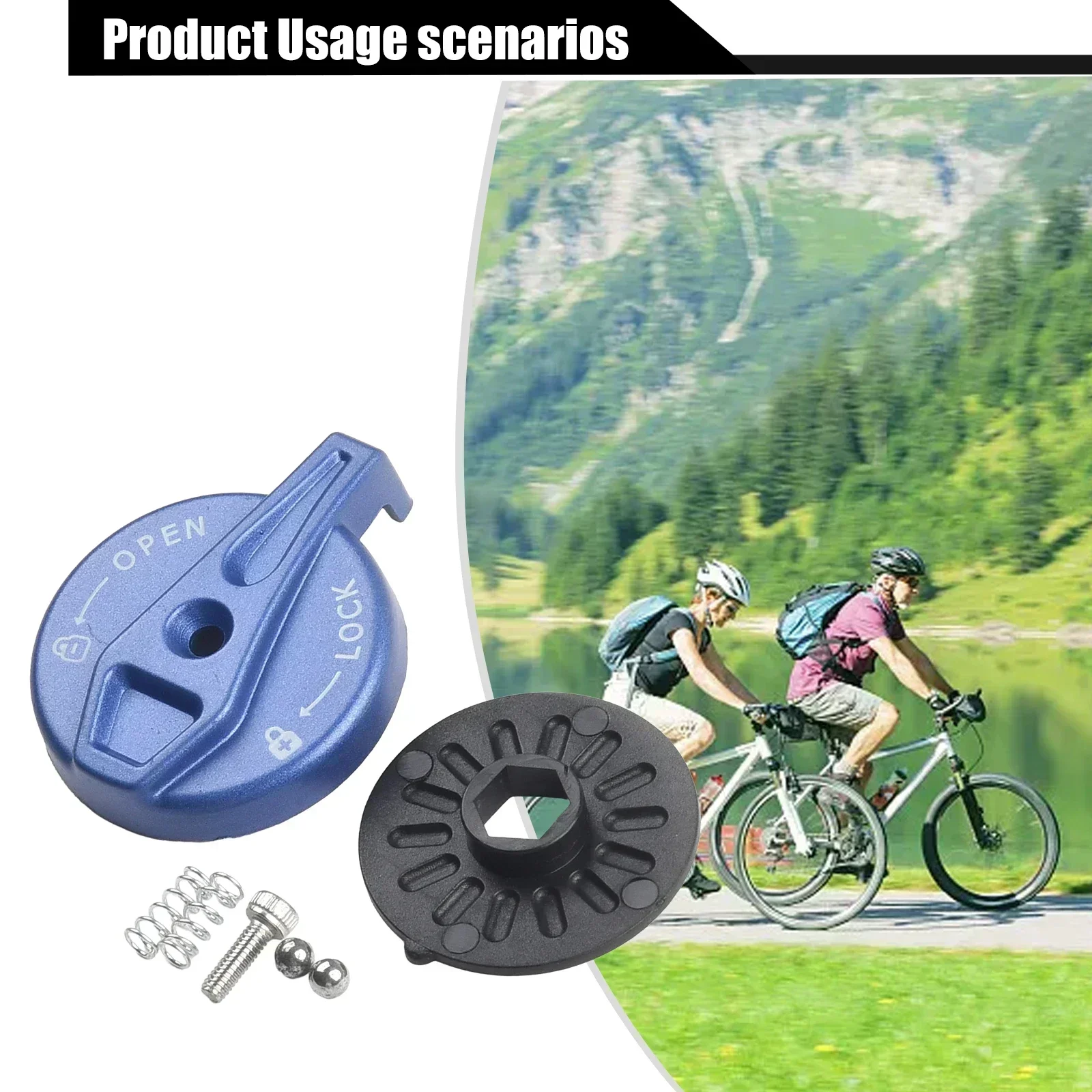 Premium Bike Fork Remote Lock Out Switch Cap Blue Color Made Of Zinc Alloy Material Suitable For SR Front Fork Cover