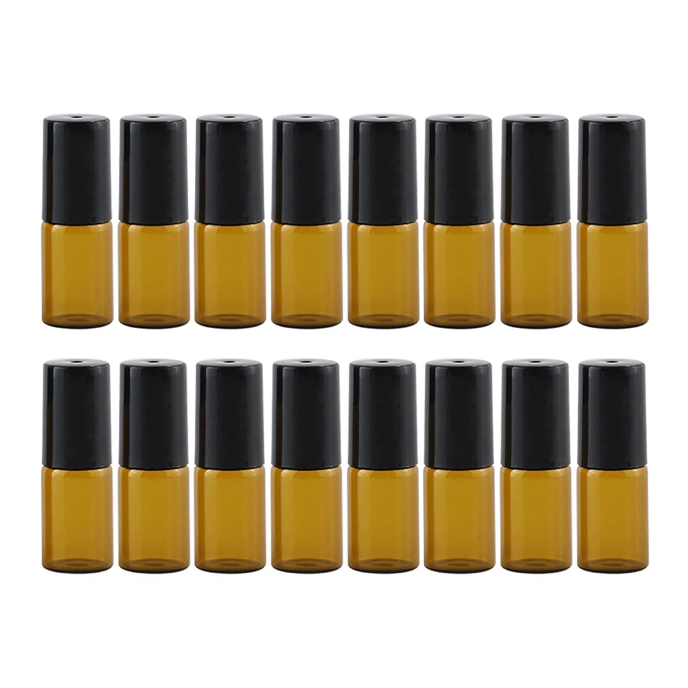 Bouteilles à roulettes en verre pour huiles essentielles, rechargeables, pour voyage, usage quotidien, bouteilles de parfum, boules à roulettes pour huiles essentielles, 20 pièces