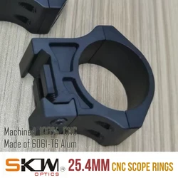 SKWGEAR-Medium Scope Rings, Tactical, 25.4mm, 6061-T6 Mount Fit, Picatinny CNC, Heavy Duty,Aluminium