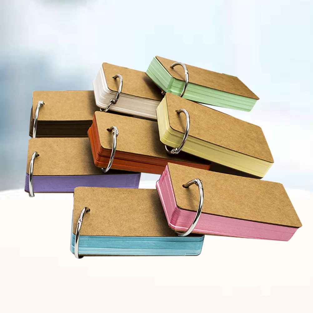 6 قطعة بطاقات الأبجدية القابلة لإعادة الملء دفاتر الملاحظات المحمولة الموثق الدائري DIY بها بنفسك دراسة كلمة بطاقات اللوازم المكتبية المدرسية 9x5.5cm