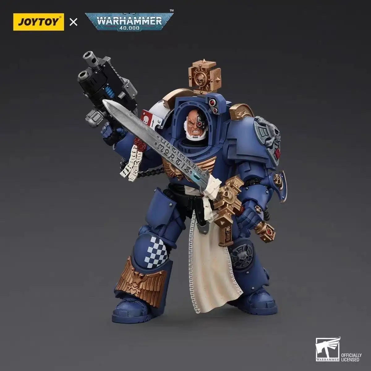 JOYTOY 1/18 Figurka Akcji 40K Kapitan Ultramarines w Zbroi Terminatora Kolekcja Anime Model Militarny