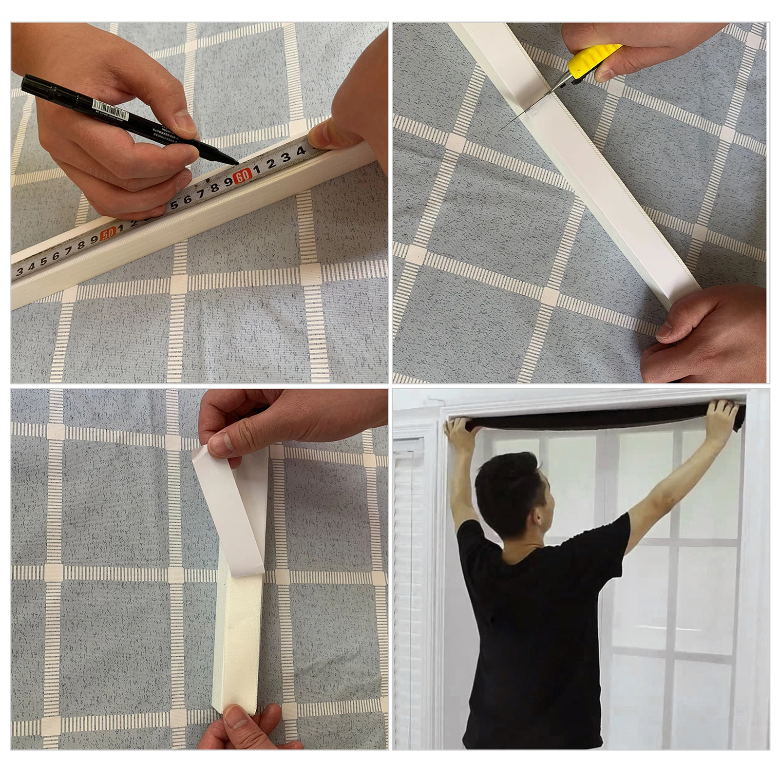 أعمى للنافذة ستائر ذاتية اللصق مطوي الستائر اللاسلكية لا الحفر ستائر النسيج غرفة سواد ظلال ظلال التعتيم للحمام #5